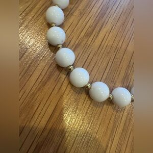 Vintage Monet milk glass bead necklace